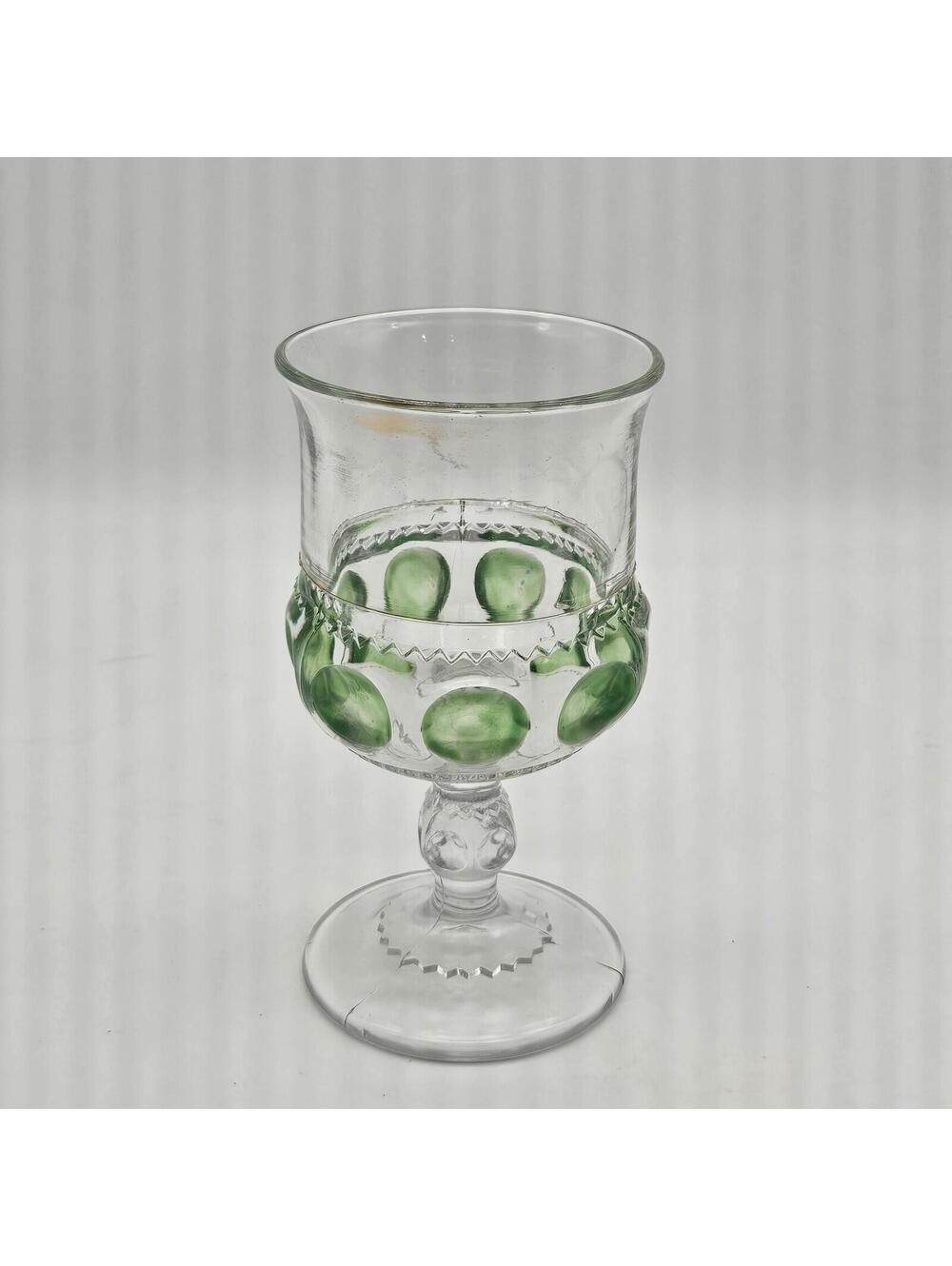 Kings Crown Thumbprint Goblet Tiffin Francesca EAPG 1890'S 5.75"X3"